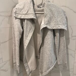 Zella Light Gray Open Front Cardigan